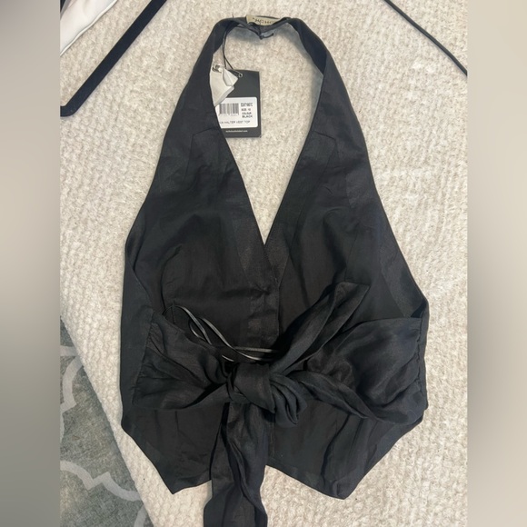 NWT Nicholas Nia Linen Vest Top in black - large (size 10) revolve - FWRD - Picture 6 of 11
